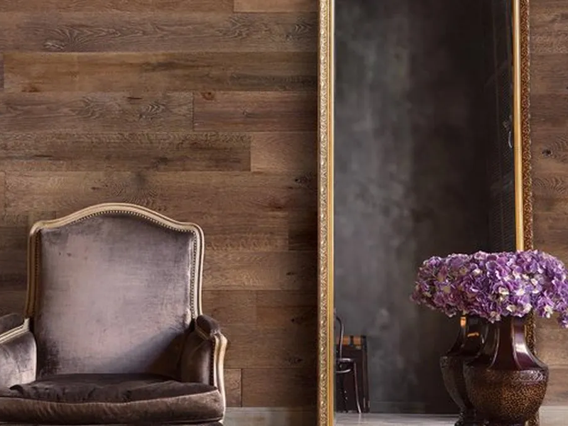 Vinyl planks on a wall