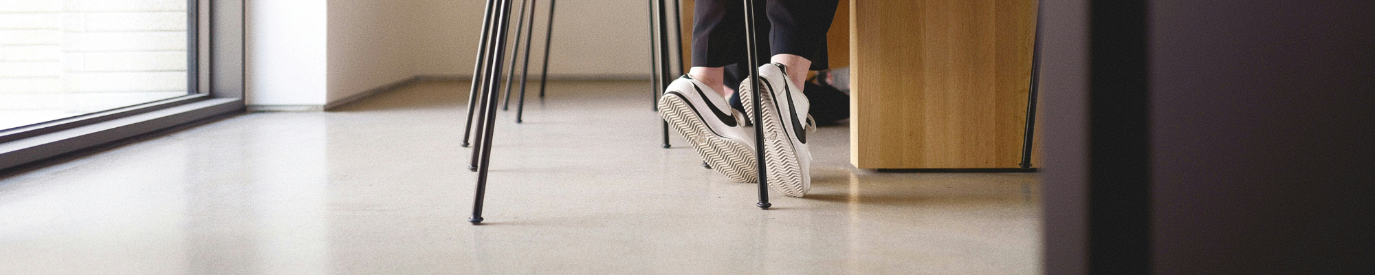 Commercial epoxy flooring in a library